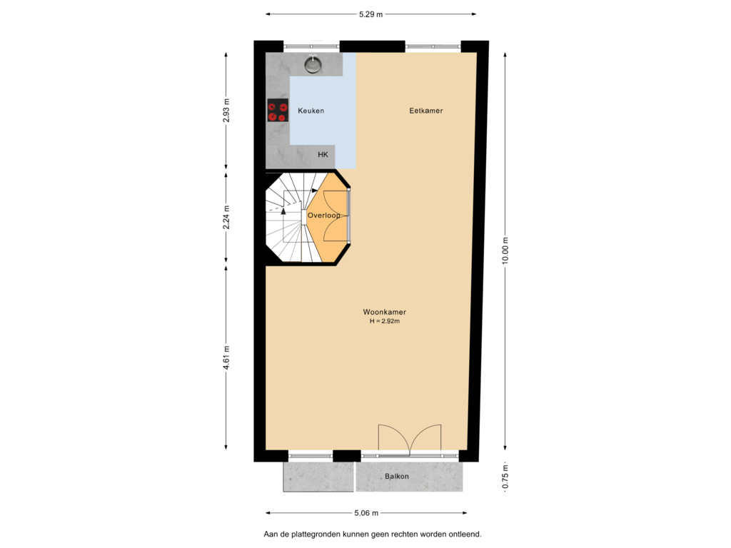 View floorplan of 1e verdieping of Schipperskade 83