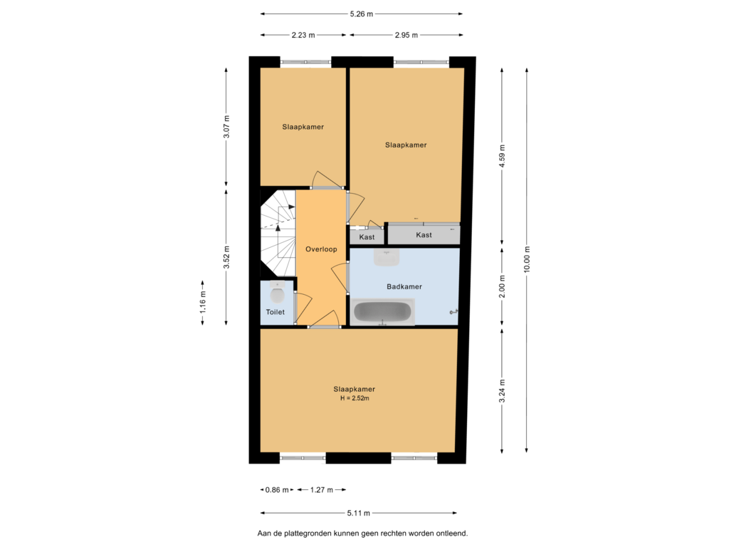 View floorplan of 2e verdieping of Schipperskade 83