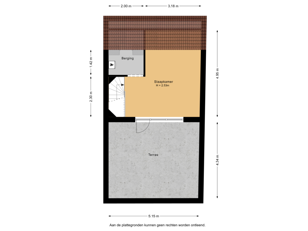 View floorplan of 3e verdieping of Schipperskade 83