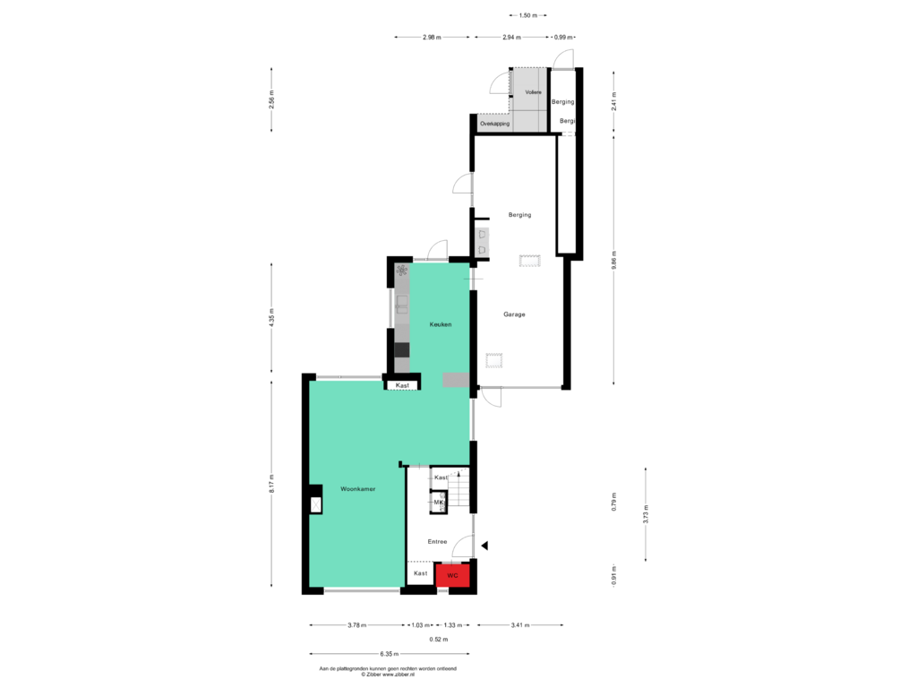 Bekijk plattegrond van Begane grond van Caspar Boshartstraat 31