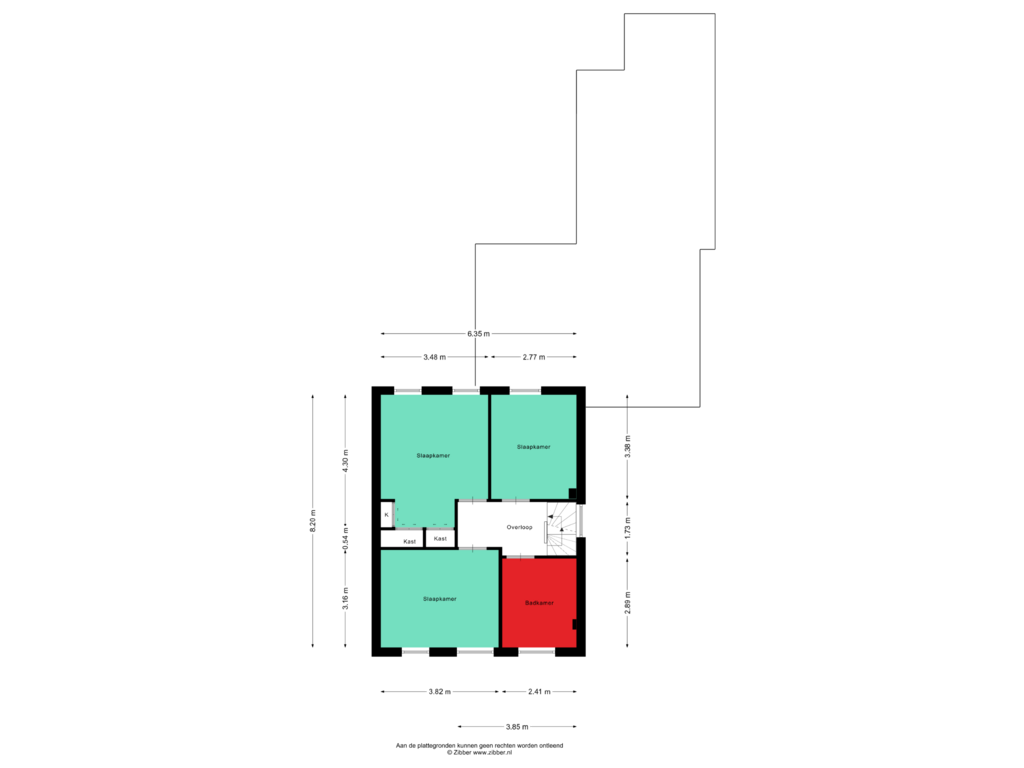 Bekijk plattegrond van Eerste verdieping van Caspar Boshartstraat 31