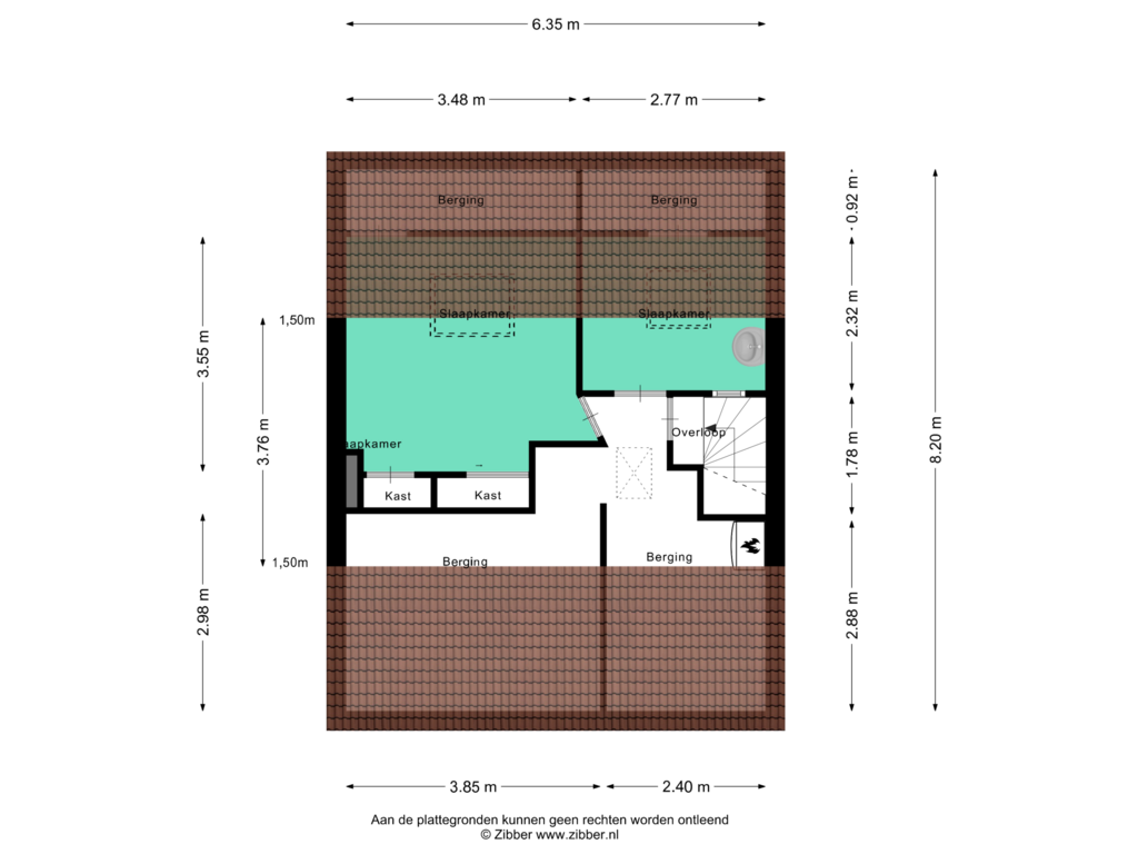 Bekijk plattegrond van Tweede verdieping van Caspar Boshartstraat 31