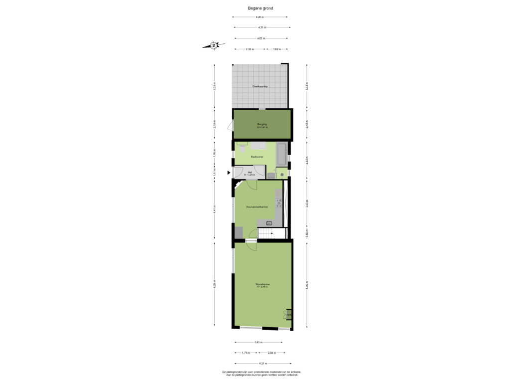 Bekijk plattegrond van Begane grond van Smidstraat 14