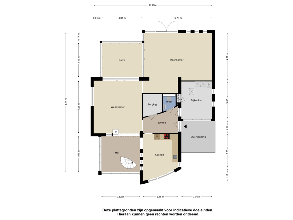 Bekijk plattegrond van Begane Grond van Slenk 100