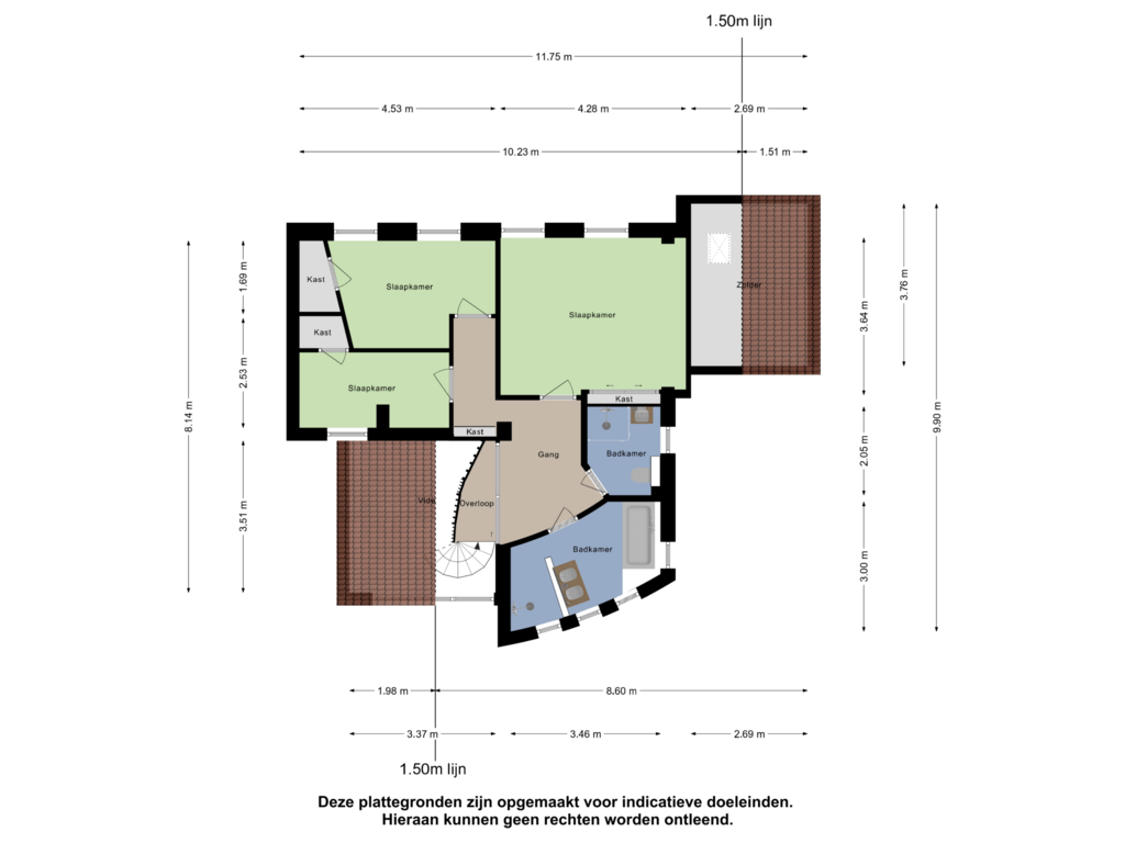 Bekijk plattegrond van Eerste Verdieping van Slenk 100