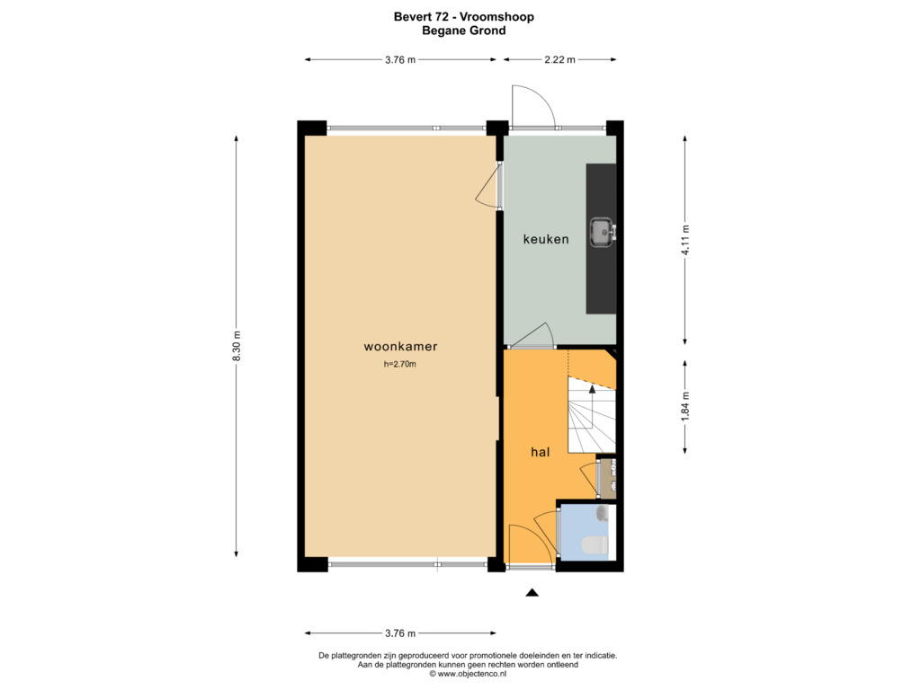 View floorplan of BEGANE GROND of Bevert 72