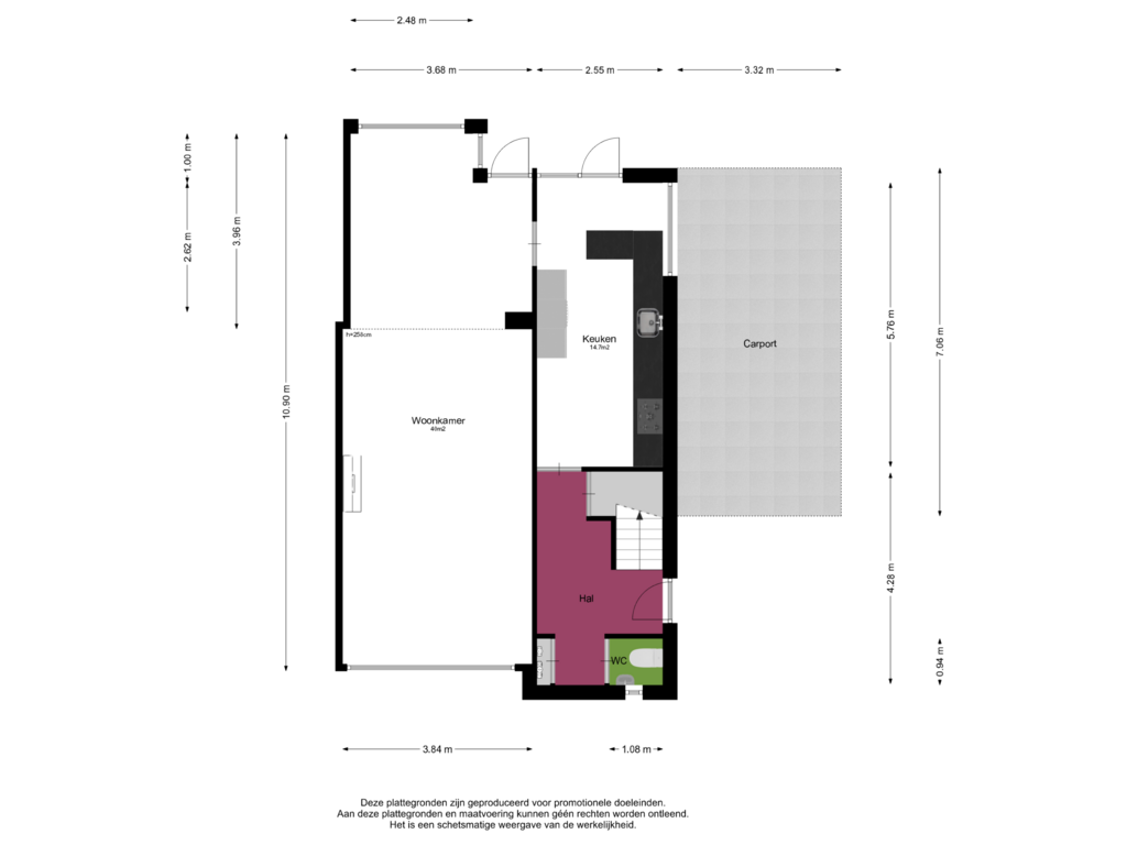 Bekijk plattegrond van Begane Grond van Sleedoornstraat 19