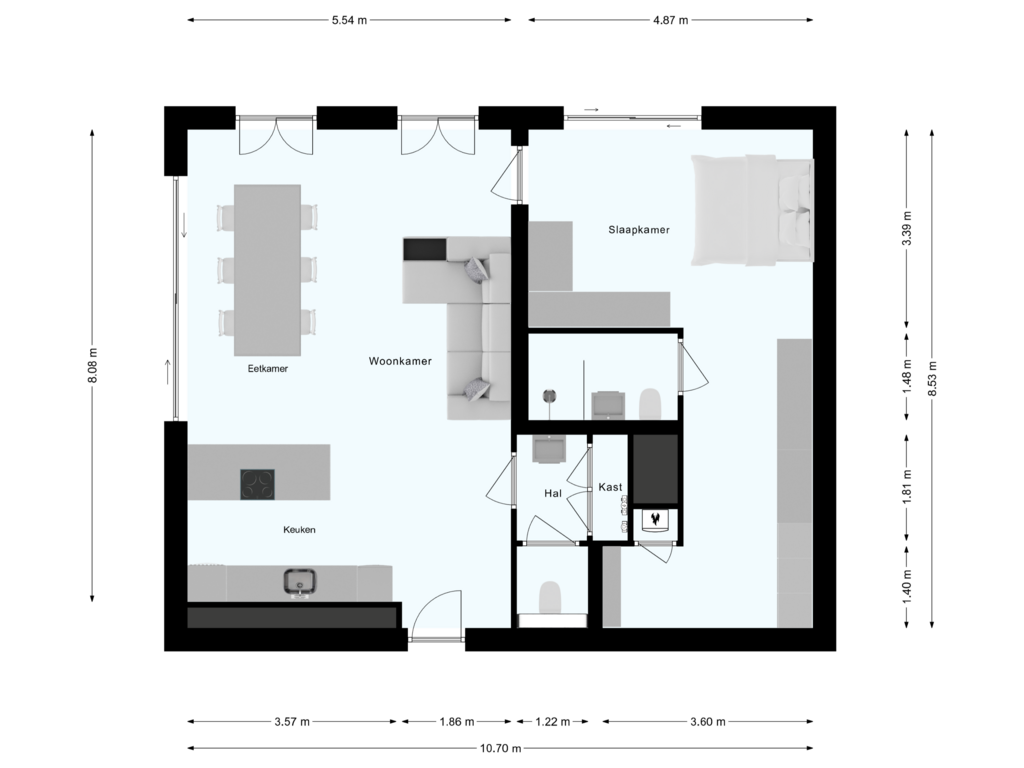 Bekijk plattegrond van Appartement van Poeldijkstraat 259