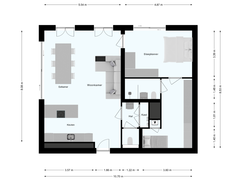 Bekijk plattegrond van Appartement alternatief van Poeldijkstraat 259