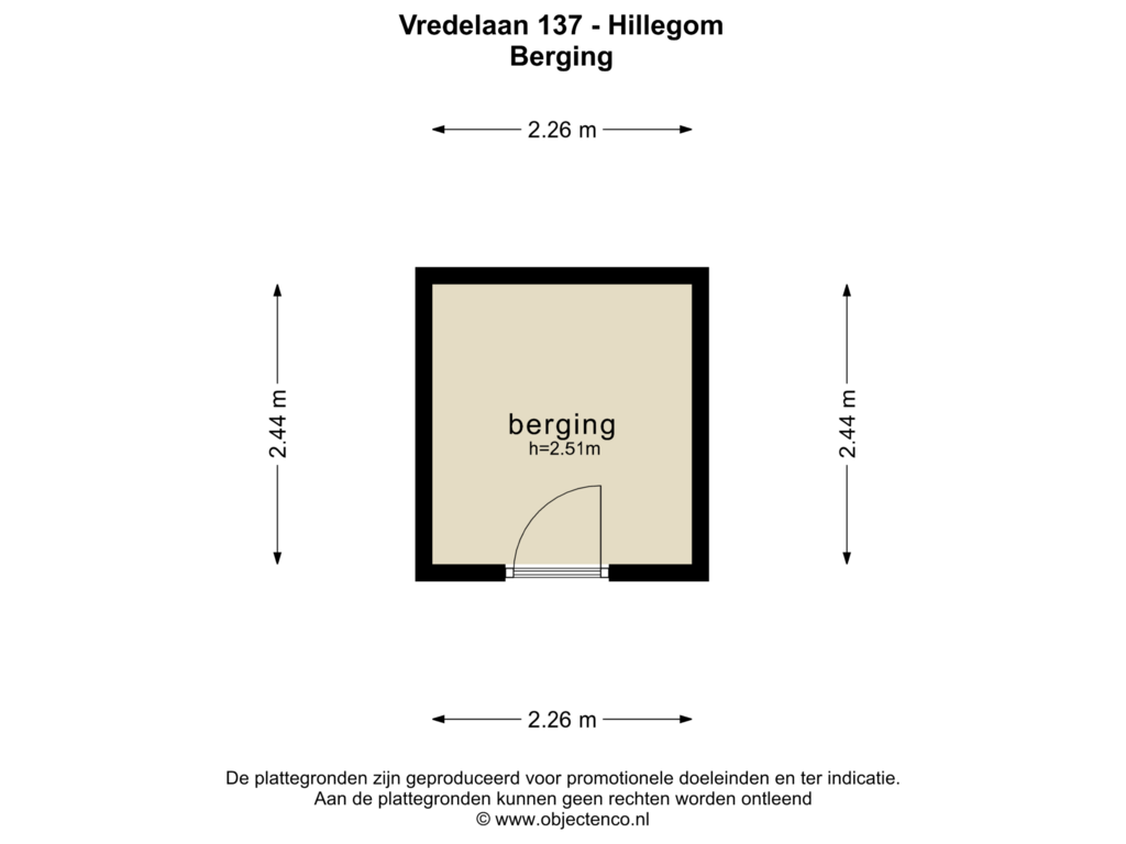 View floorplan of BERGING of Vredelaan 137