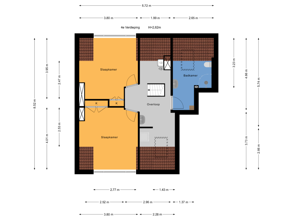 Bekijk plattegrond van 4e Verdieping van Minister Aalberselaan 98