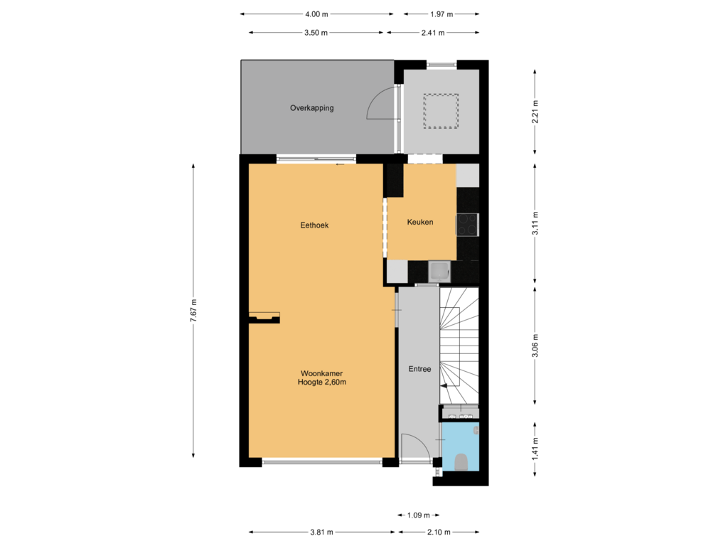 View floorplan of Begane grond of Burgemeester van Trichtlaan 108