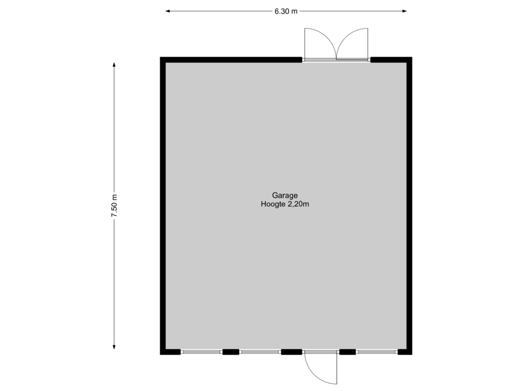 View floorplan of Garage of Burgemeester van Trichtlaan 108