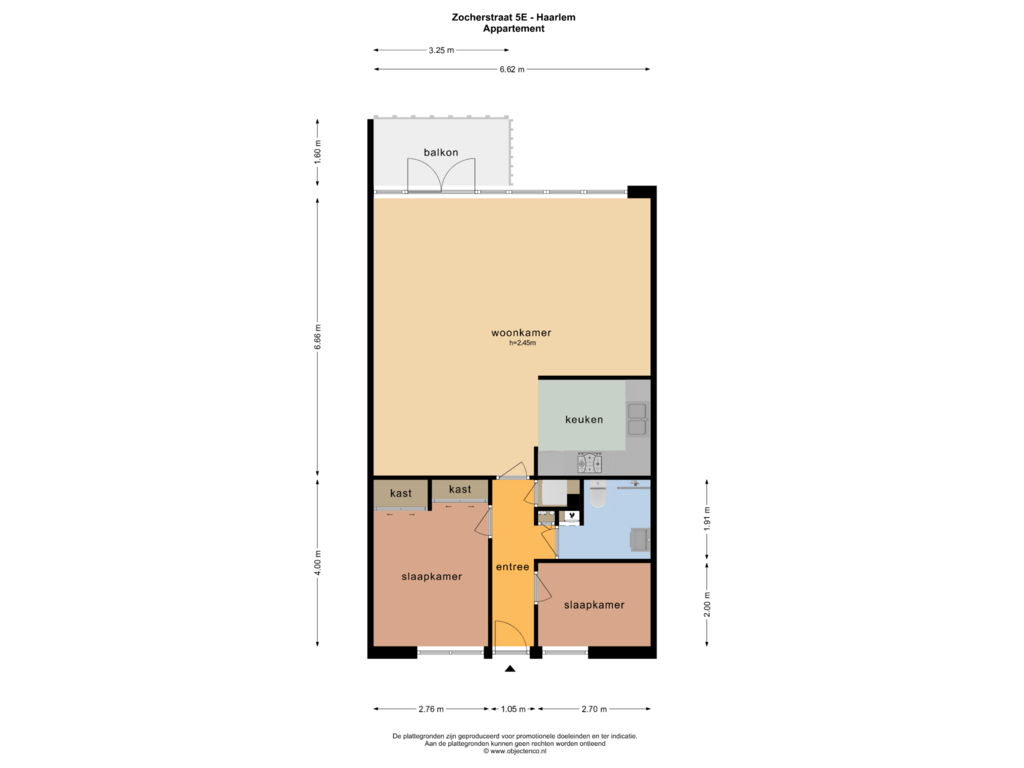 Bekijk plattegrond van Appartement van Zocherstraat 5-E