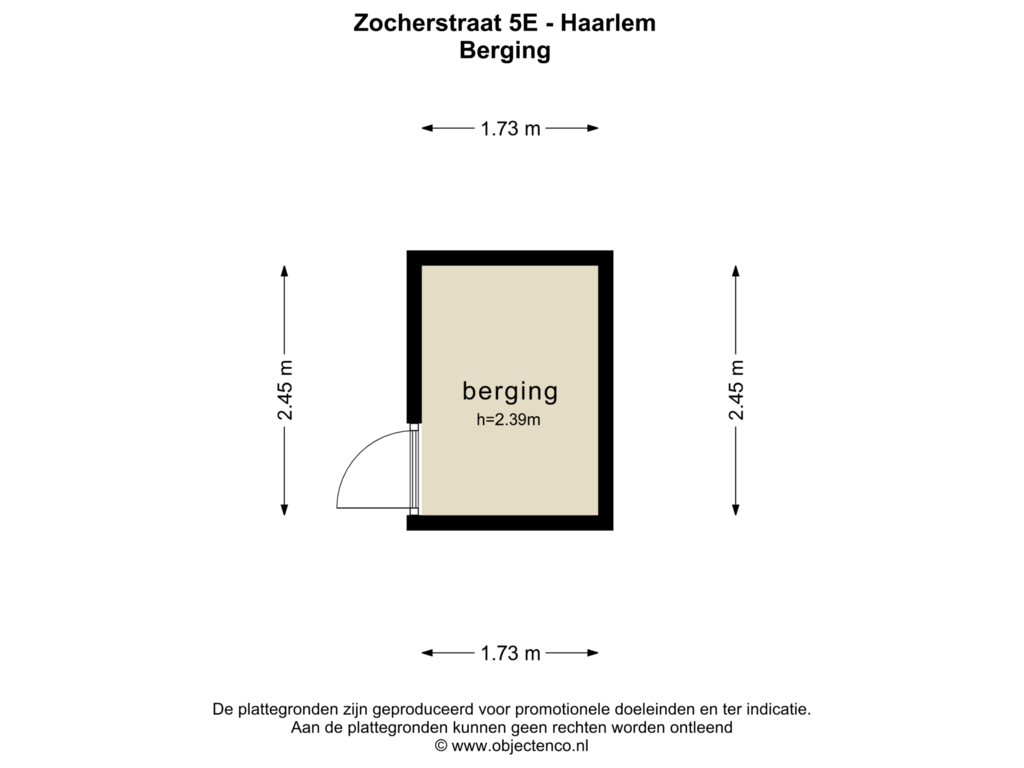 Bekijk plattegrond van Berging van Zocherstraat 5-E