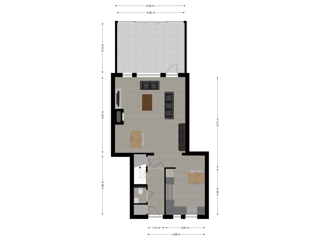 Bekijk plattegrond van Begane grond van De Schans 21