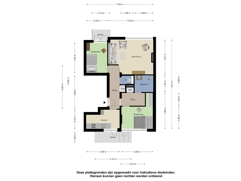 Bekijk plattegrond van Appartement van Rotterdamsedijk 4-D