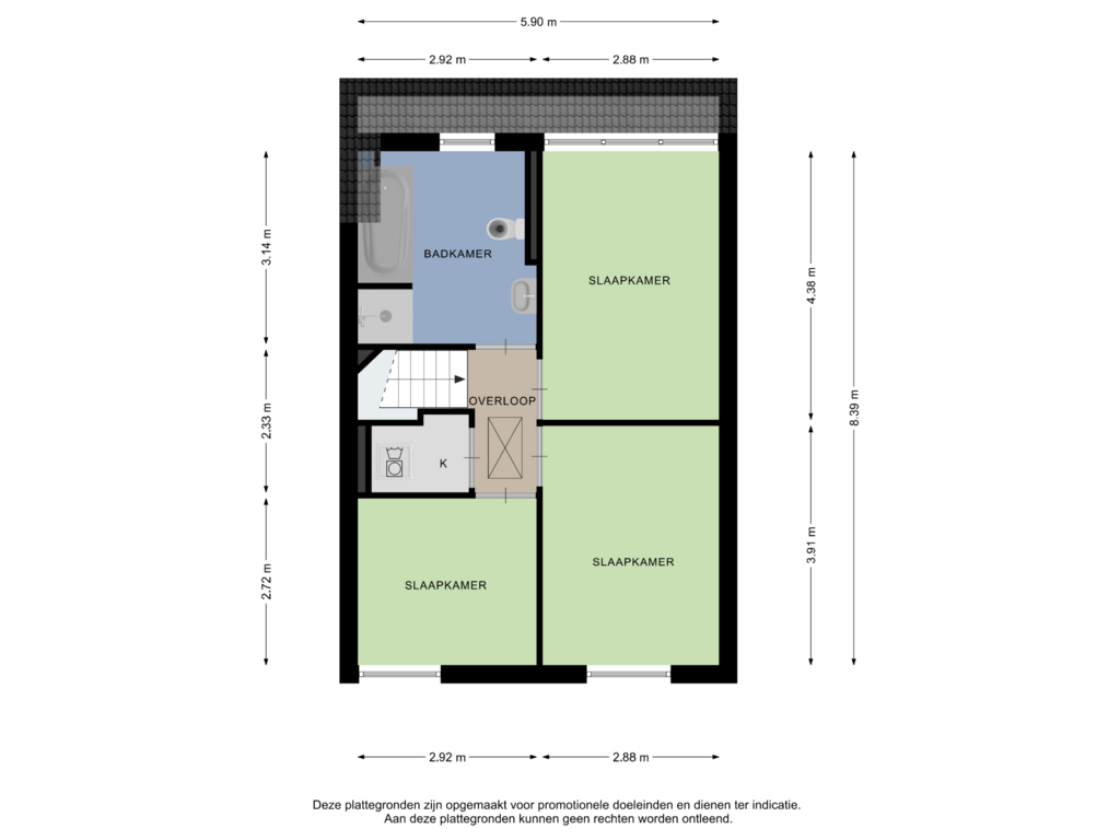 Bekijk plattegrond van 1e VERDIEPING van Dorpsweg 99