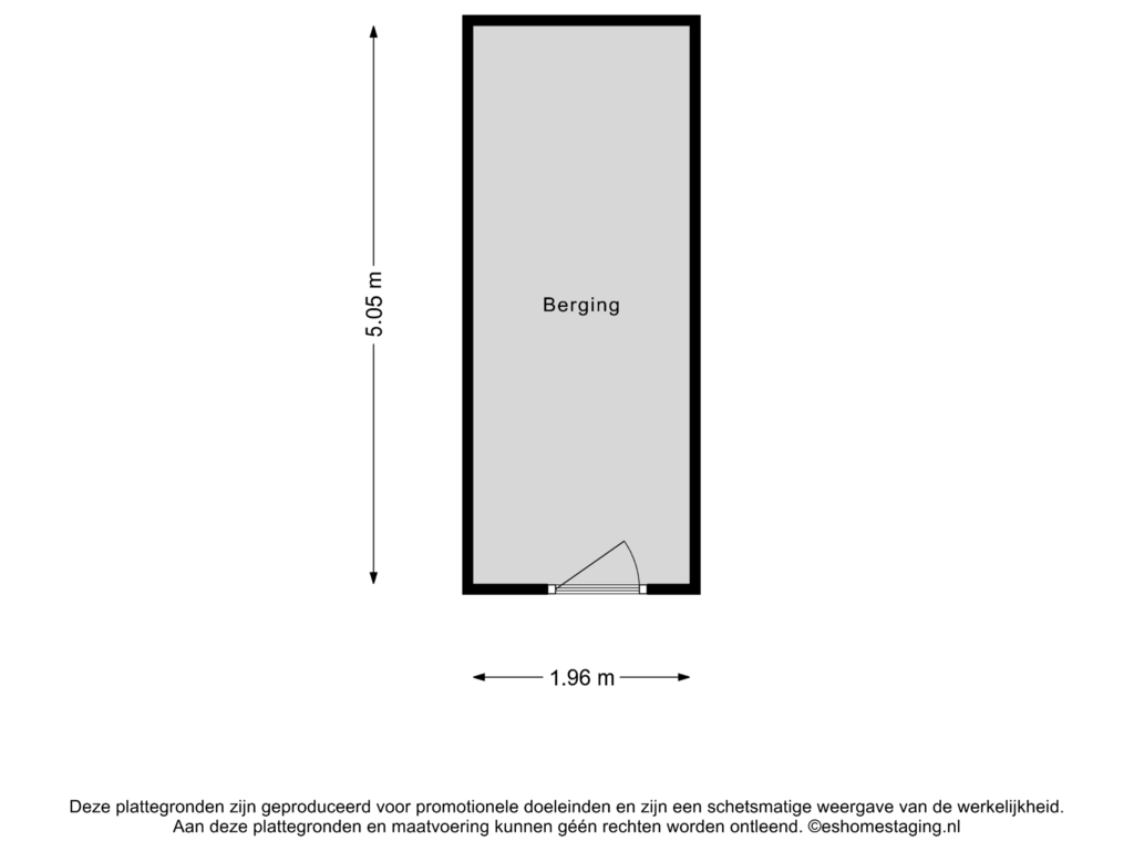 View floorplan of Berging of Kievitstraat 16