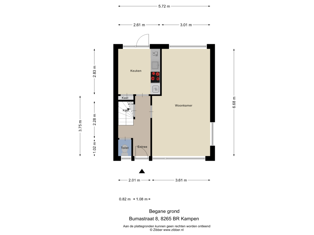 View floorplan of Begane Grond of Bumastraat 8