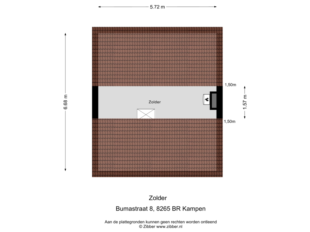 View floorplan of Zolder of Bumastraat 8