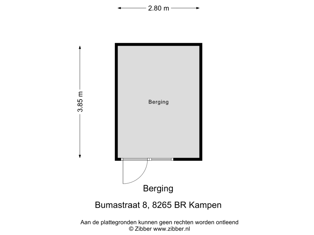 View floorplan of Berging of Bumastraat 8