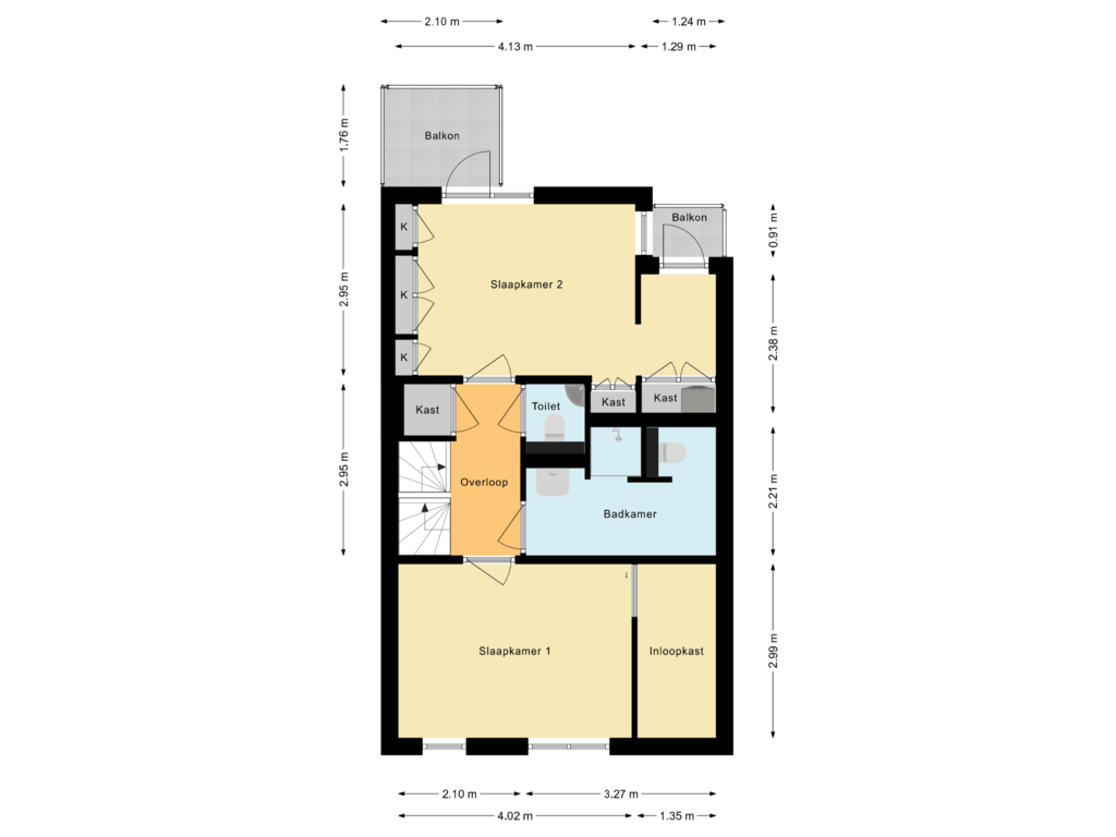 View floorplan of Eerste verdieping of Oud-Bodegraafseweg 24