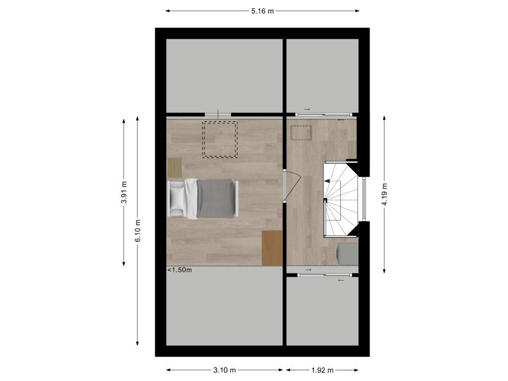 Bekijk plattegrond van Tweede verdieping van Lochemstraat 3