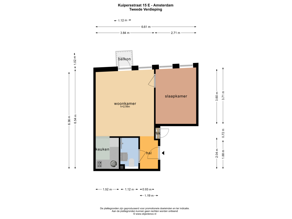 Bekijk plattegrond van TWEEDE VERDIEPING van Kuipersstraat 15-E