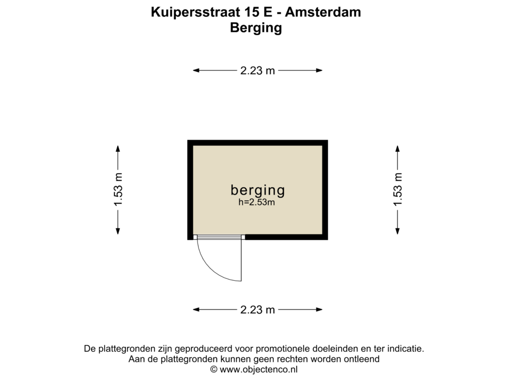 Bekijk plattegrond van BERGING van Kuipersstraat 15-E