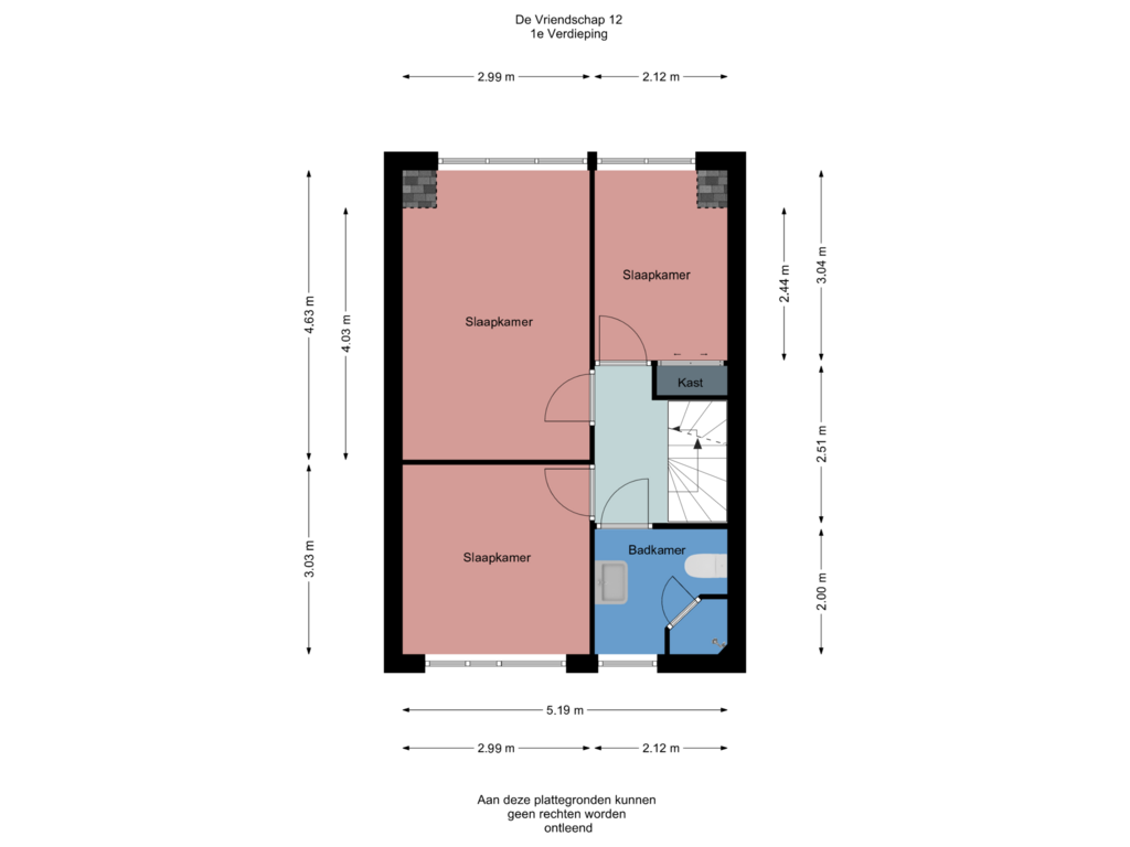 View floorplan of 1e Verdieping of de Vriendschap 12