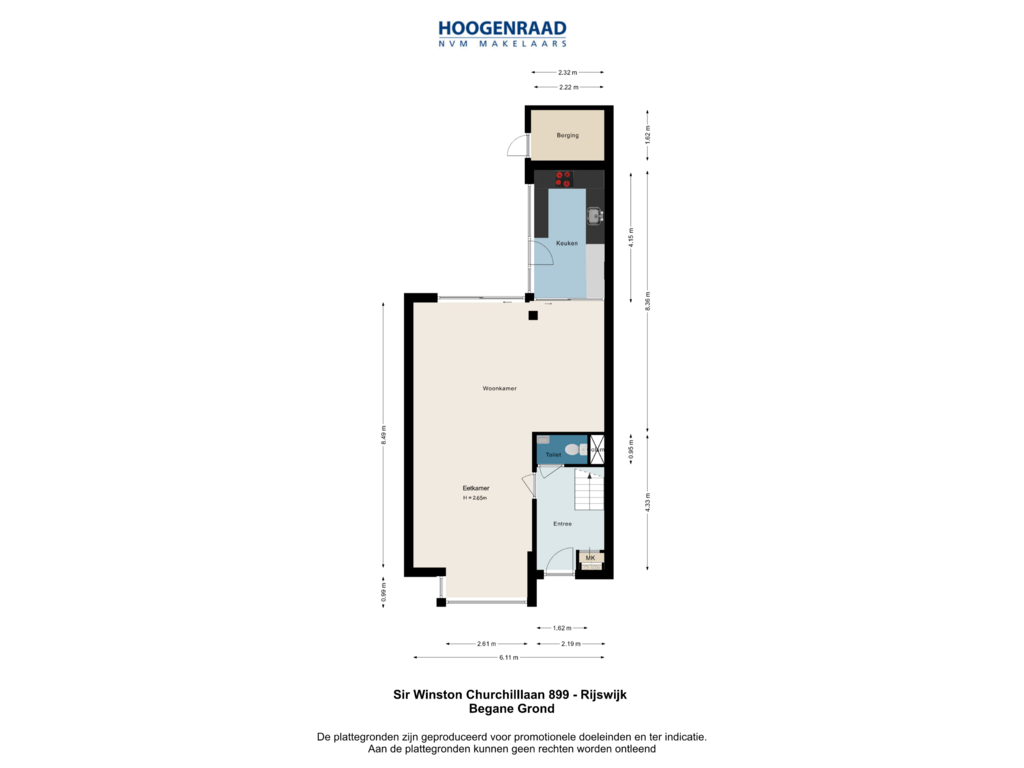 Bekijk plattegrond van Begane grond van Sir Winston Churchillln 899