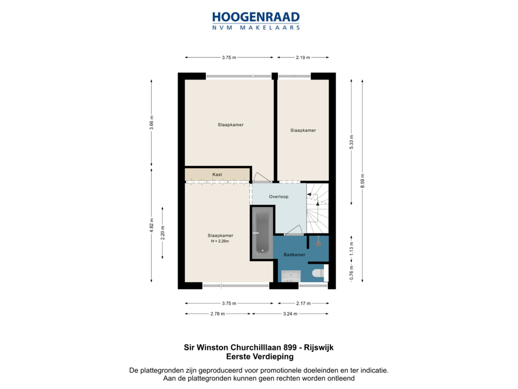 Bekijk plattegrond van Eerste verdieping van Sir Winston Churchillln 899