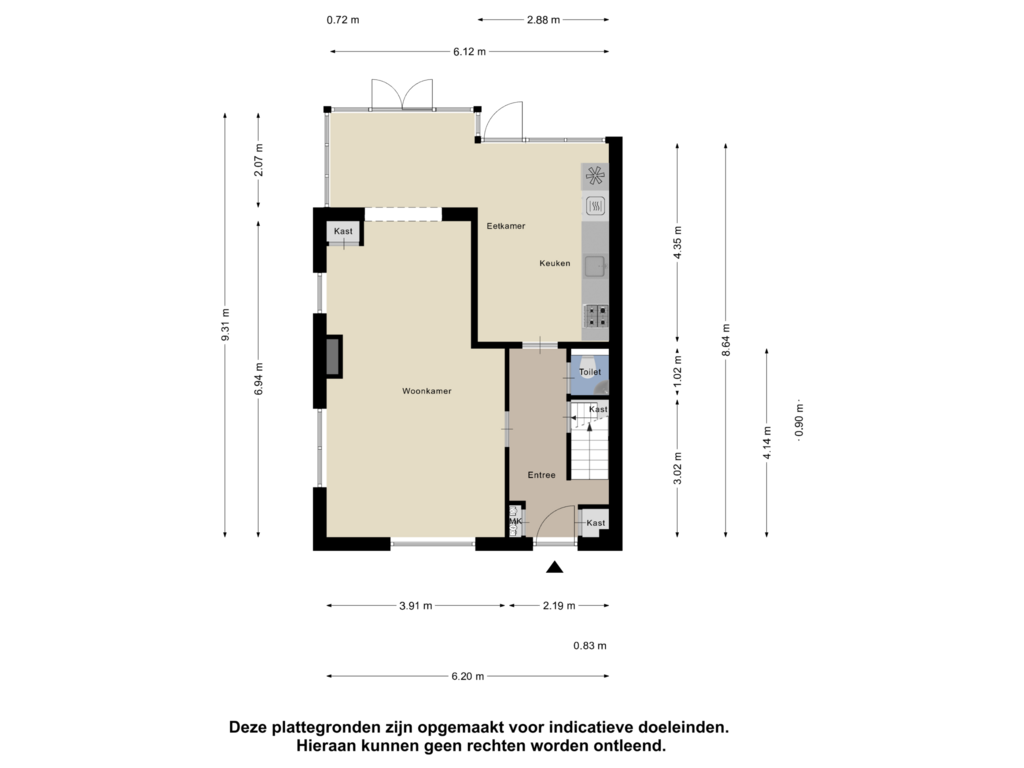 Bekijk plattegrond van Begane Grond van Kastanjelaan 53