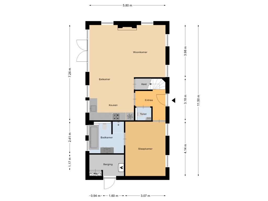 View floorplan of Begane Grond of Sikkelerweg 8-28