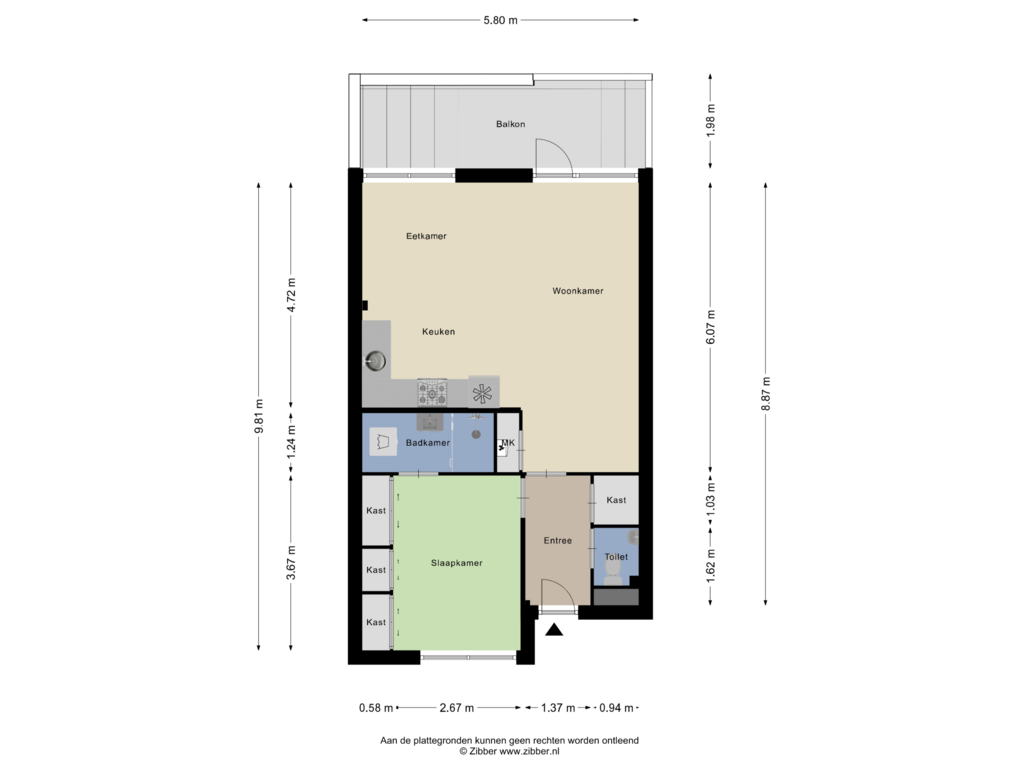 Bekijk plattegrond van Appartement van Nieuwe Gouw 108