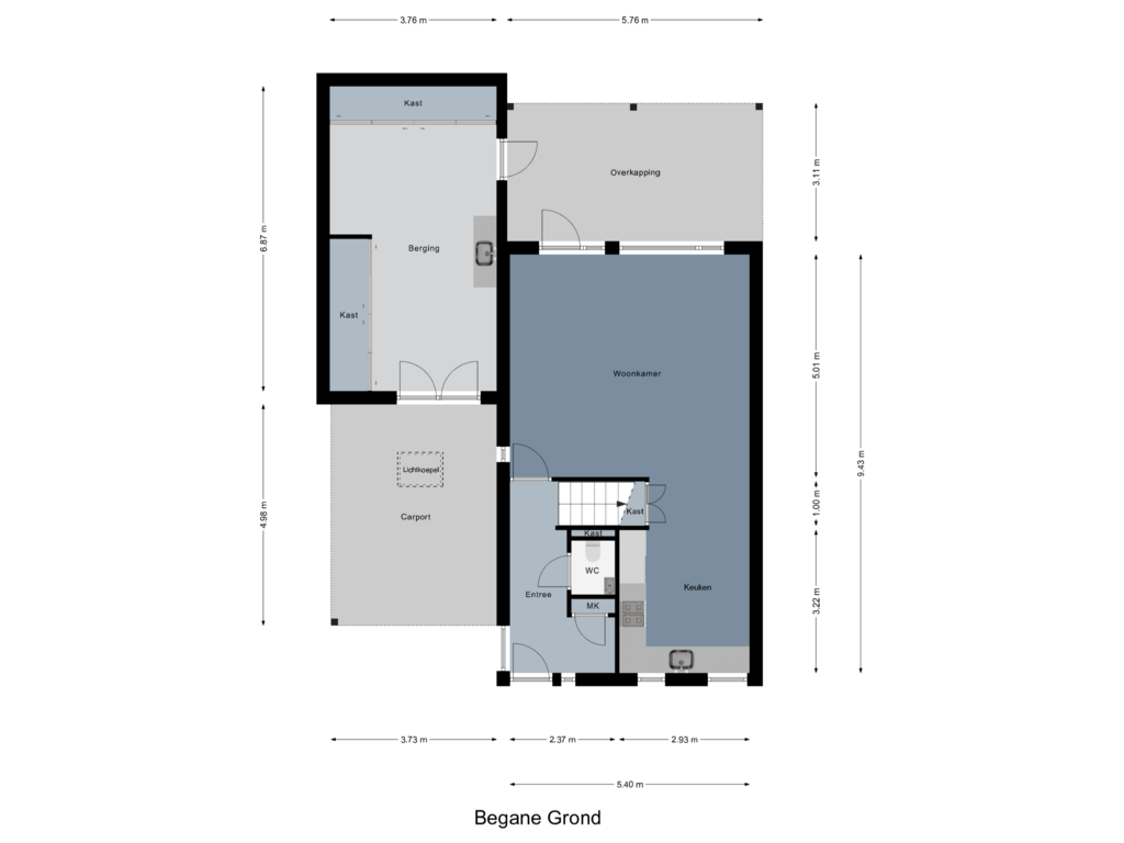 Bekijk plattegrond van Begane Grond van Damast 6