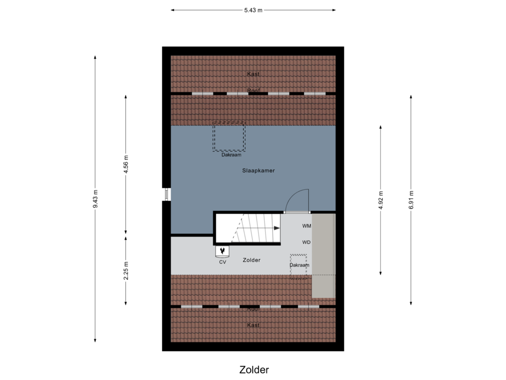 Bekijk plattegrond van Zolder van Damast 6