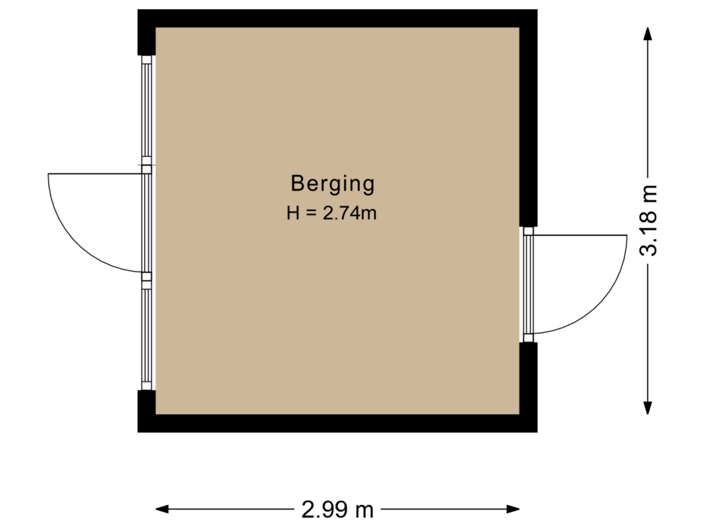 View floorplan of Berging of de Ruyterweg 5