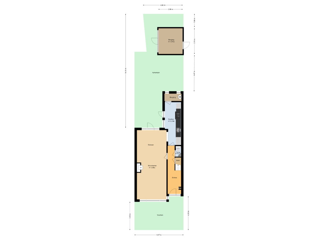 View floorplan of Situatie of de Ruyterweg 5