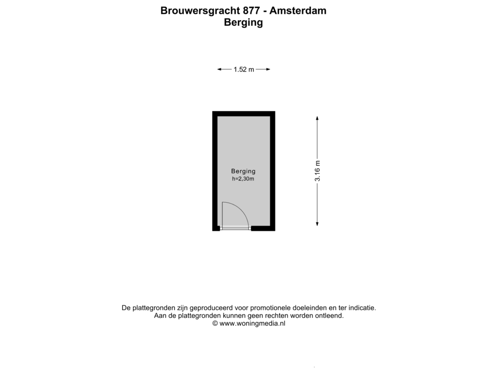 Bekijk plattegrond van Berging van Brouwersgracht 877