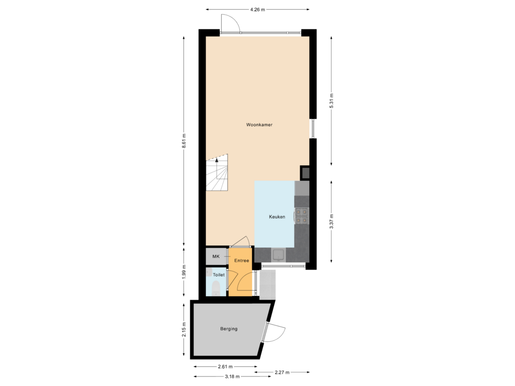 View floorplan of Begane grond of Penhoren 2