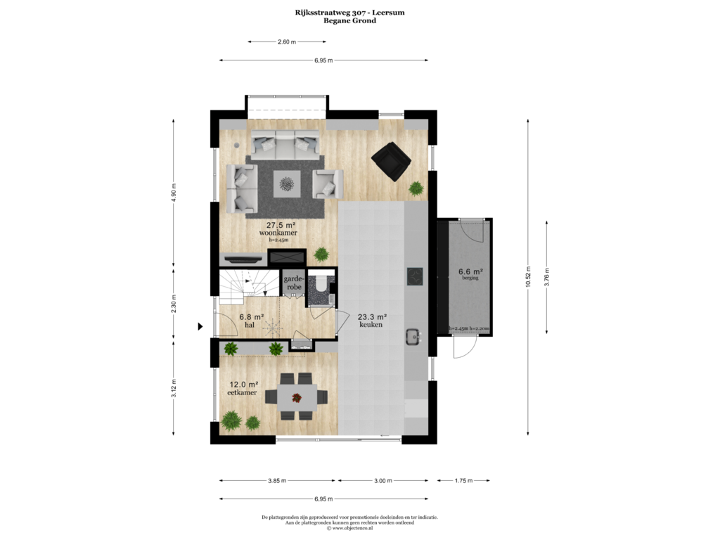 View floorplan of BEGANE GROND of Rijksstraatweg 307