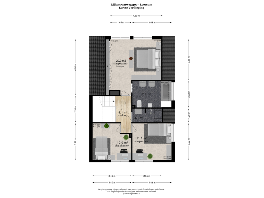 View floorplan of EERSTE VERDIEPING of Rijksstraatweg 307