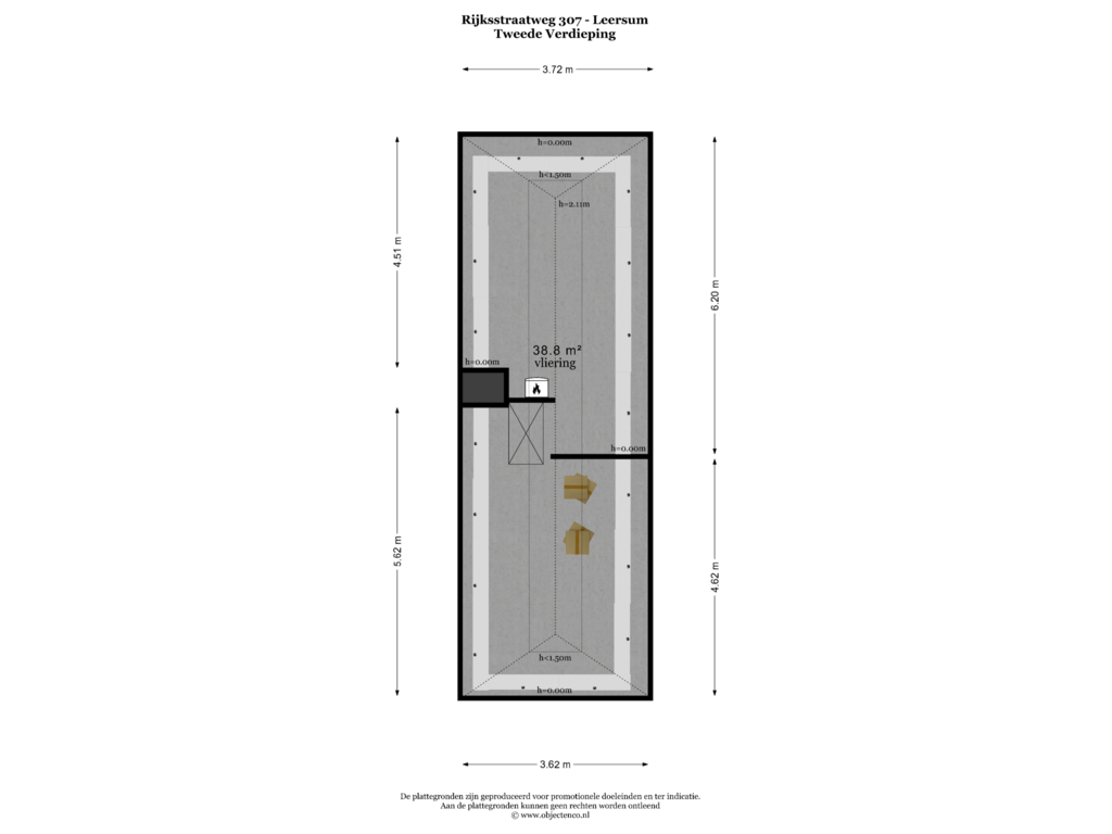 View floorplan of TWEEDE VERDIEPING of Rijksstraatweg 307