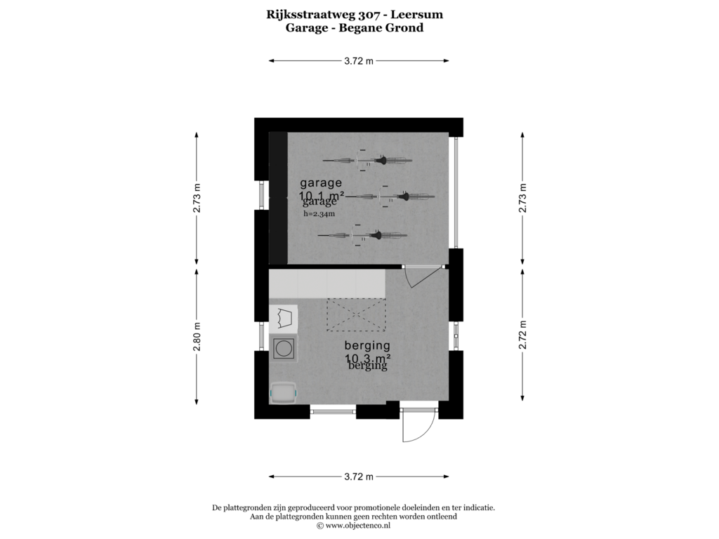 View floorplan of GARAGE - BEGANE GROND of Rijksstraatweg 307