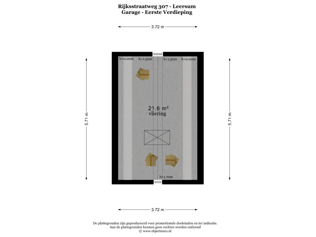 View floorplan of GARAGE - EERSTE VERDIEPING of Rijksstraatweg 307