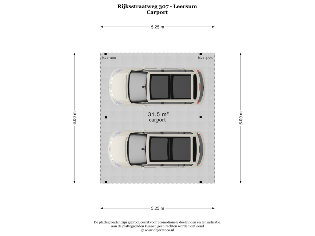 View floorplan of CARPORT of Rijksstraatweg 307