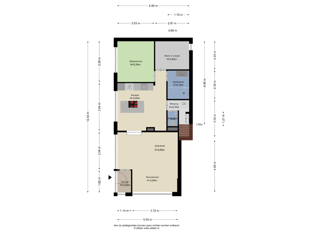 Bekijk plattegrond van Appartement van Abraham Kuyperlaan 95