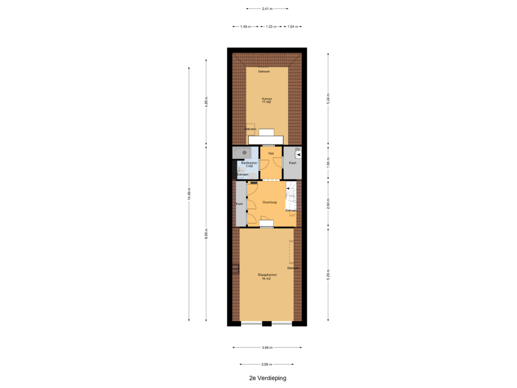 Bekijk plattegrond van 2e Verdieping van Peperstraat 82